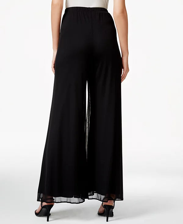 MSK Mesh Wide-Leg Dress Pants  Color Black Size PL