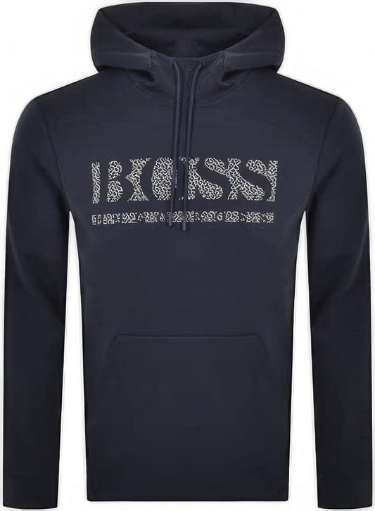 Hugo Boss Men's Soody 2 Logo Cotton Hoodie Sweatshirt  Color Navy Blue Size L