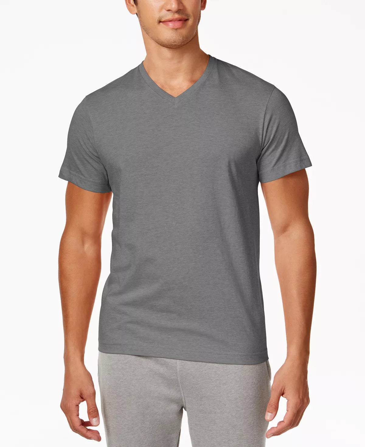 Alfani Men's V-Neck Undershirt T-Shirt  Color Grey Heather Size S