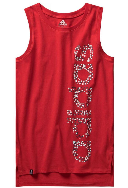 adidas Big Girls Sleeveless Muscle Tank  Color Vivid Red Size M (10-12)