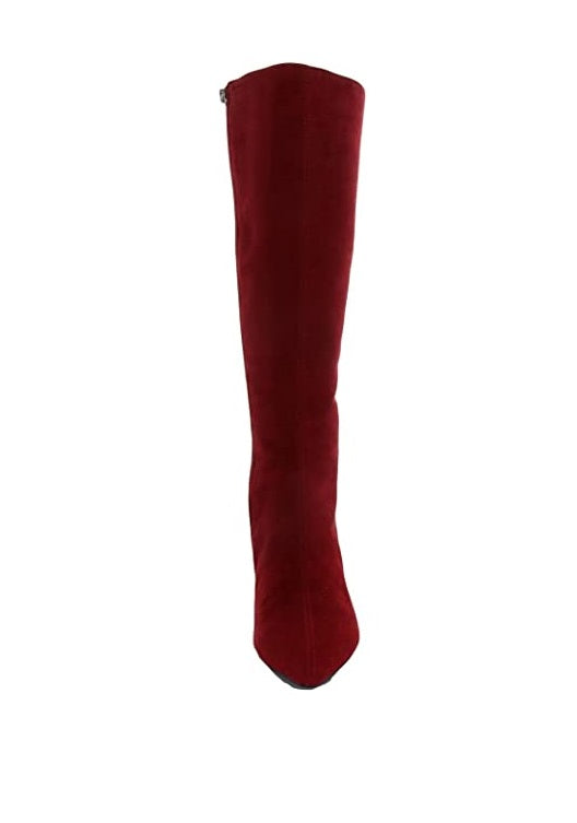 Steve Madden Womens Nieve Suede Pointed Toe Knee-High Boots  Color Red Suede Size 7.5M