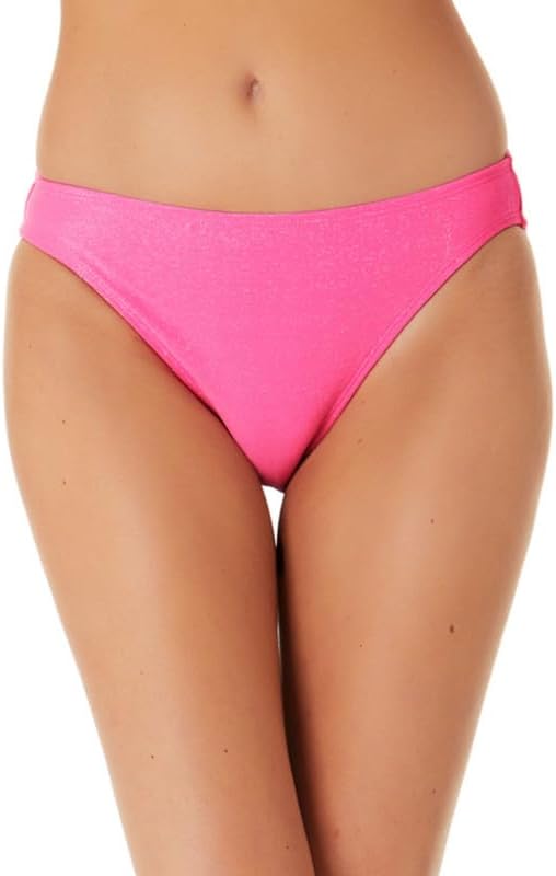 California Waves Juniors Metallic Shine Hipster Bikini Bottom  Color Pink Size L