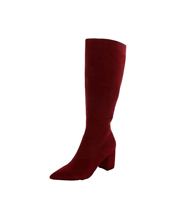 Steve Madden Womens Nieve Suede Pointed Toe Knee-High Boots  Color Red Suede Size 7.5M