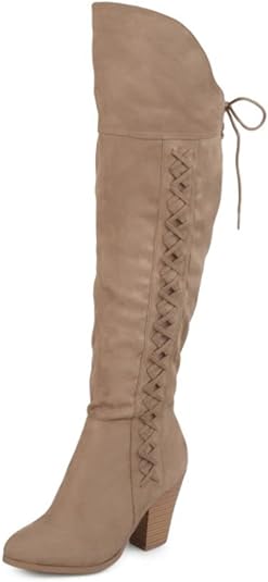 Journee Collection Women's Spritz Over-the-Knee Boots   Color Taupe Size 7.5M