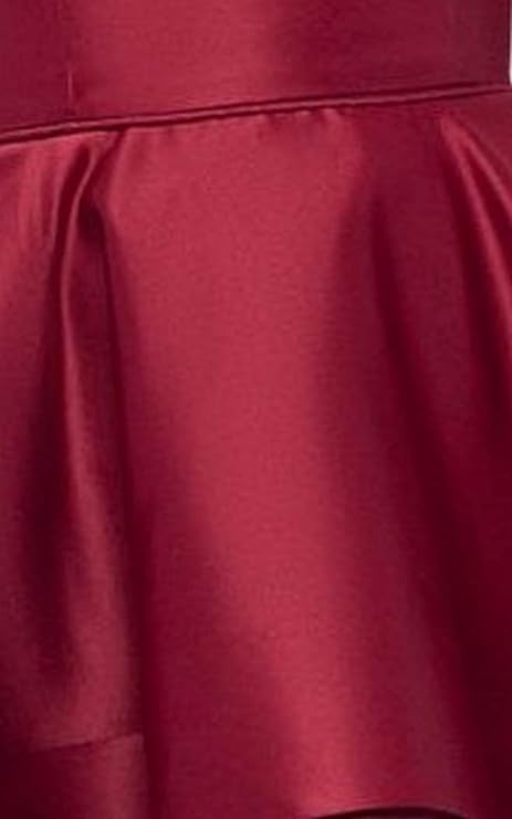 Blondie Nites Tiered Strapless Fit & Flare Dress  Color Burgundy Size 9