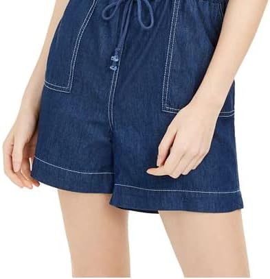 Dollhouse Juniors Cotton Denim Romper  Color Navy Size L