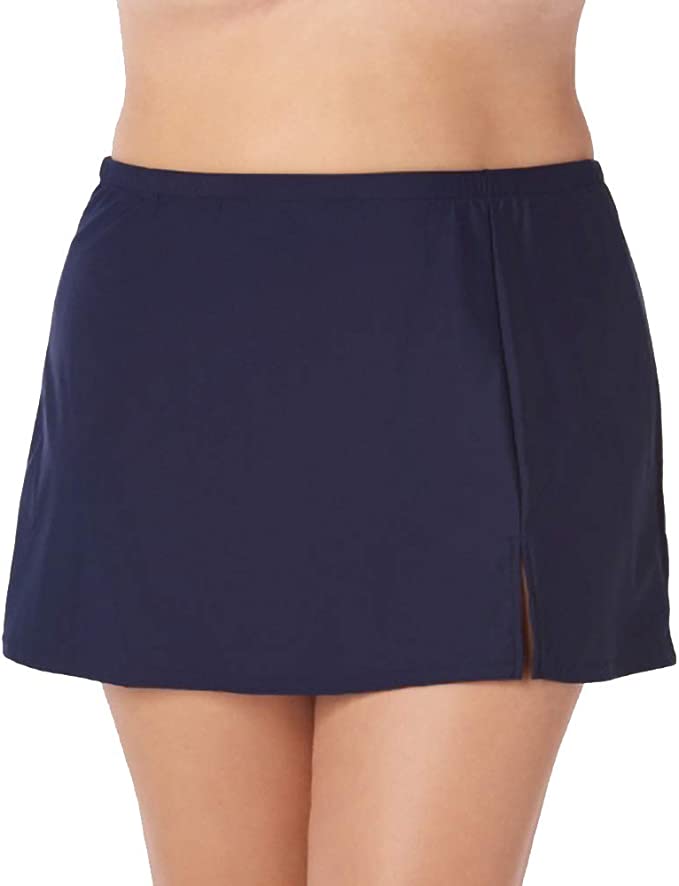 Swim Solutions Plus Size Solid Swim Skirt  Color Navy Size 22W