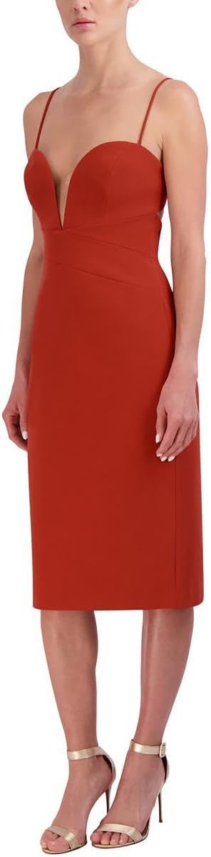 BCBGMaxazria Stretch Double Face Crepe Dress  Color Red Ochre Size 4