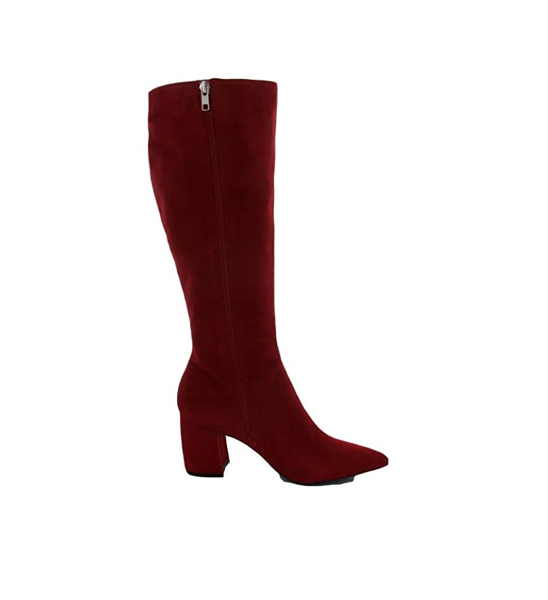 Steve Madden Womens Nieve Suede Pointed Toe Knee-High Boots  Color Red Suede Size 7.5M