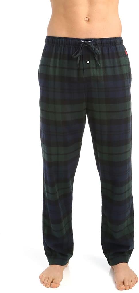 Polo Ralph Lauren Men's Plaid Flannel Pajama Pants  Color Blue/Green Size L