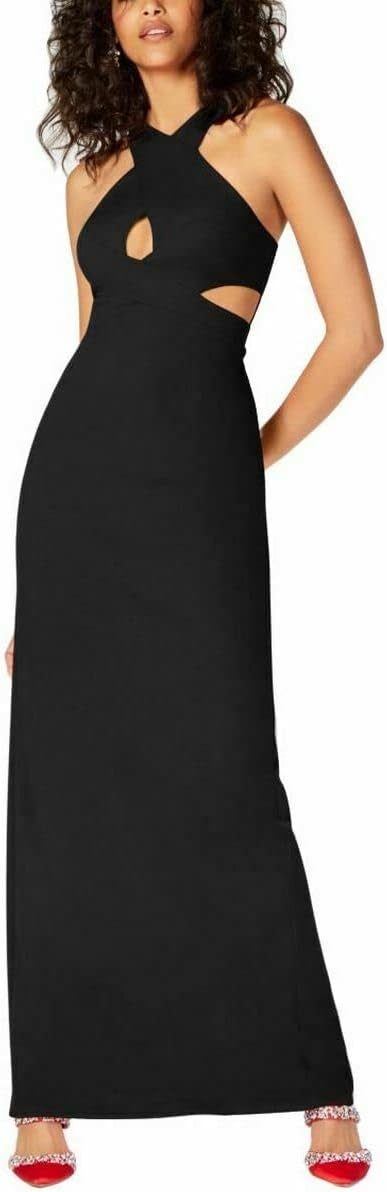 Aidan by Aidan Mattox Women's Scuba Cut-Out Evening Dress  Color Black Size 6