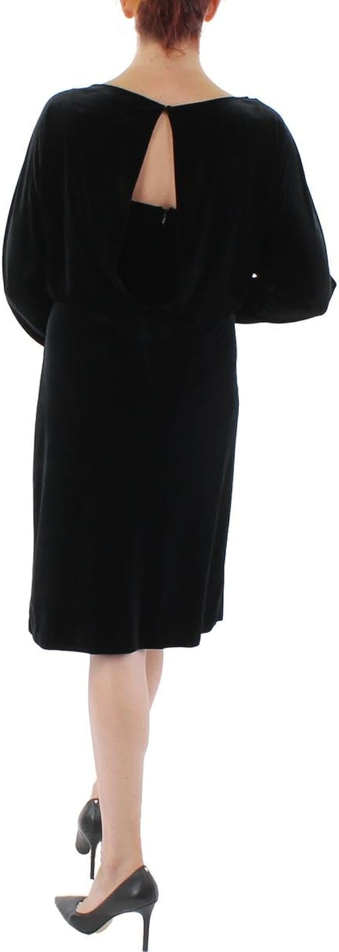 Lauren Ralph Lauren Women's Velvet Long-Sleeve Calf Midi Dress  Color Black Size 16