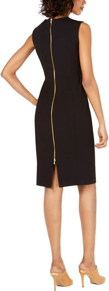 Calvin Klein Petite Sleeveless Cut-Out Shoulder Sheath Dress  Color Black Size 6P