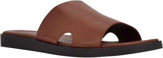 Calvin Klein Men's Ethan Slip-On Sandals  Color Cognac Size 10.5M