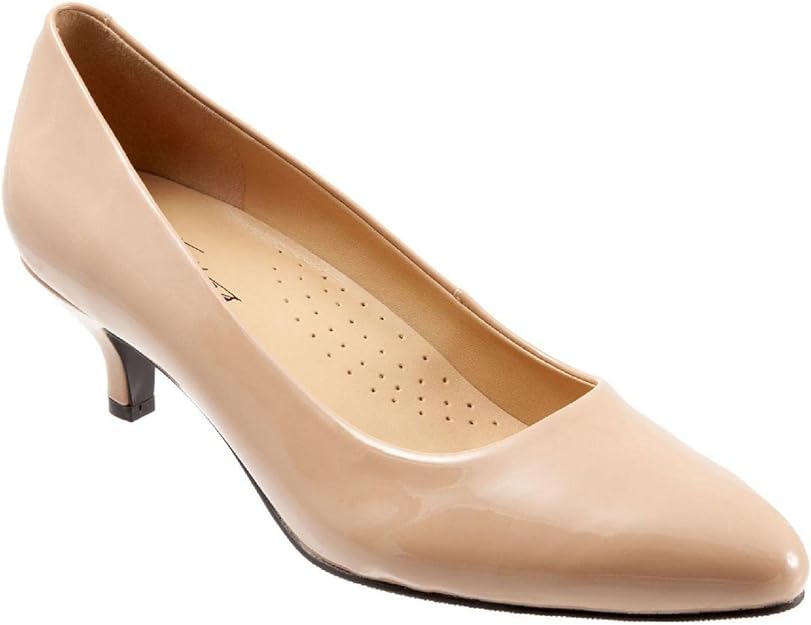 Trotters Women's Kiera Faux Leather Kitten Heels   Color Nude Size 9.5WW