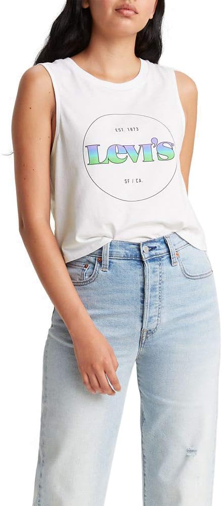 Levi's Women's Cotton Zoey Logo Tank  Color White Size M