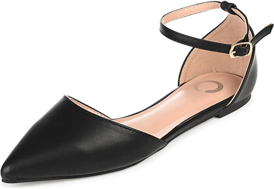 Journee Collection Women's Reba Pointed Toe Ballet Flats  Color Black Size 7.5W