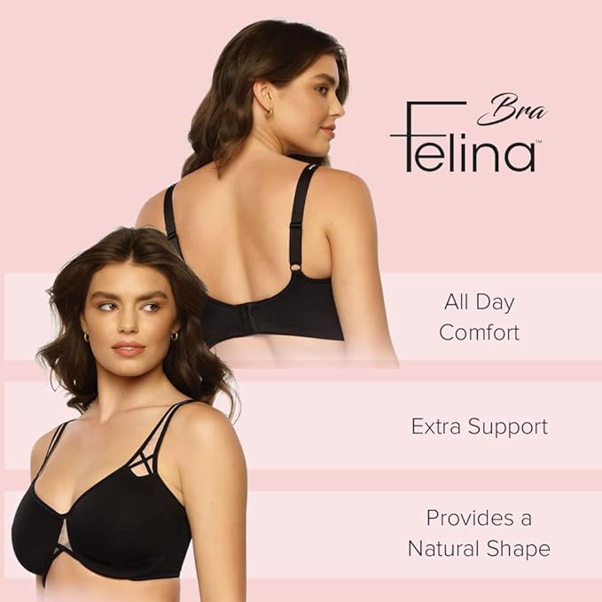 Felina Paramour Amaranth Cushioned Comfort Unlined Minimizer Bra Color Rose Tan Size 38D