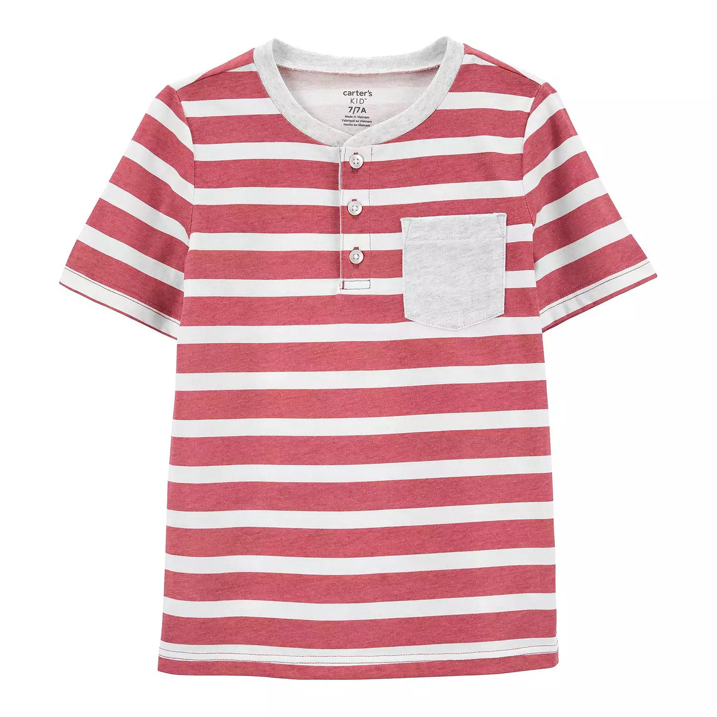 Carters Toddler Boys Striped Pocket Henley Tee  Color Stripe Size 3T