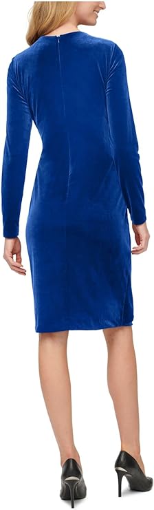 Calvin Klein Velvet Ruched Side-Bar Dress  Color Sapphire Size 2