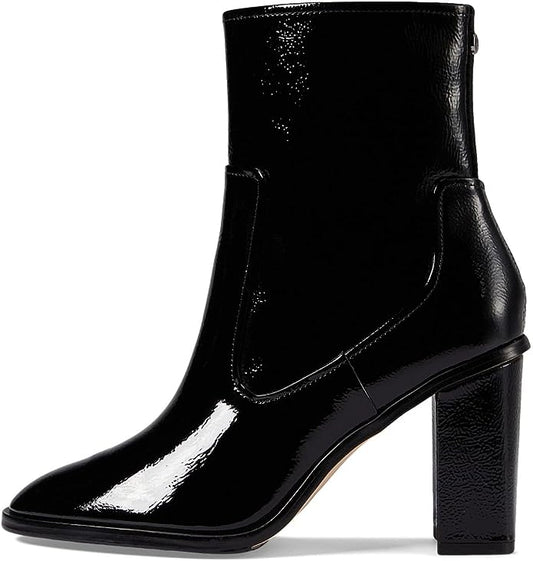 Donald Pliner Women's High Heel Ankle Bootie  Color Black Crinkle Patent Size 5