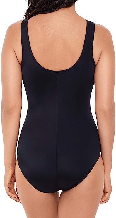 Reebok Women's Party in My Cabana One Piece Swimsuit  Color Black Multi Size 16