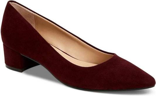 Alfani Women's Step N' Flex Cashh Low Block-Heel Pumps  Color Burgundy Size 7.5M