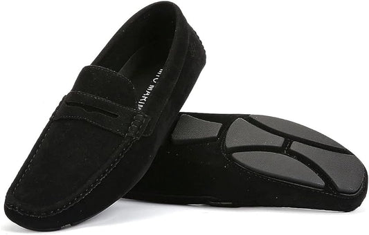 Mio Marino Men's Suede Loafers  Color Black Size 9