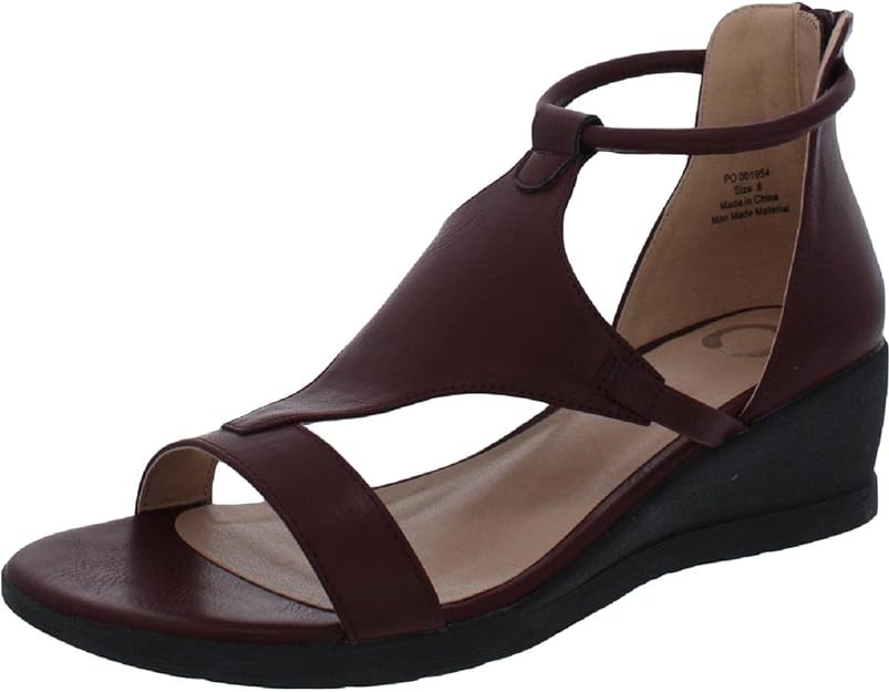 Journee Collection Women's Trayle Caged Sandal Wedge  Color Wine Size 6.5M