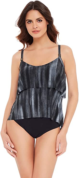 Magicsuit Muse Grace Soft Cup Adjustable Strap Tankini Top  Color Black Multi Size 8