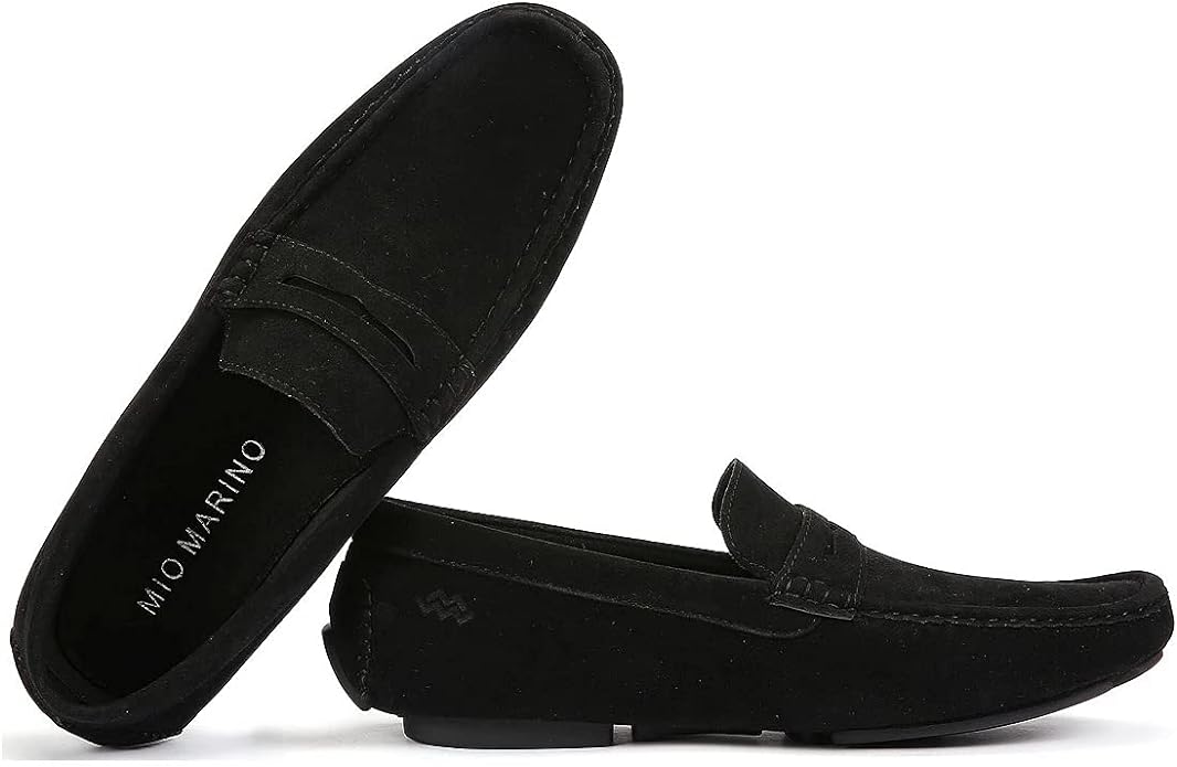 Mio Marino Men's Suede Loafers  Color Black Size 9