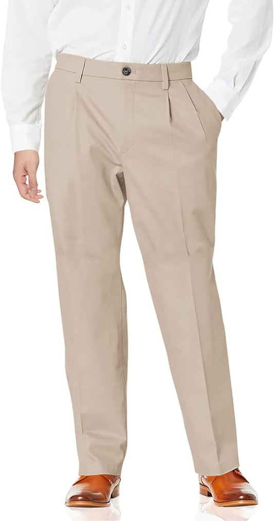 Dockers Men's Pleated Signature Khaki Pants  Color Timberwolf W38xL32