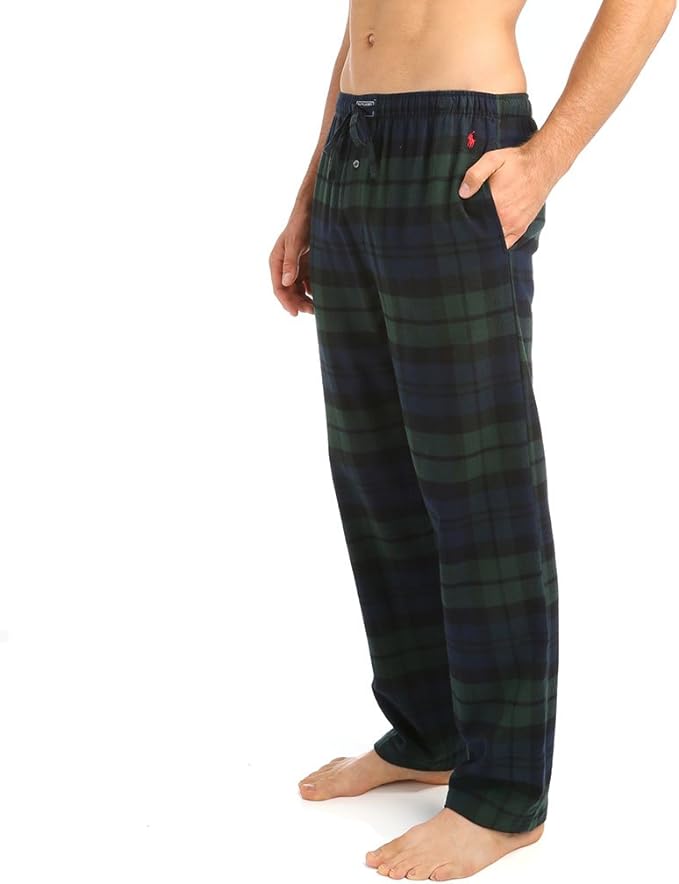 Polo Ralph Lauren Men's Plaid Flannel Pajama Pants  Color Blue/Green Size L