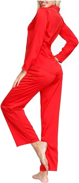 INK+IVY Women's Notch Top & Trouser Pajama Set  Color Red Size XS