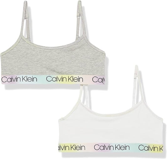 Calvin Klein  Girls Cropped Bra Set, 2 Piece  Color Assorted Size S (6/6X)