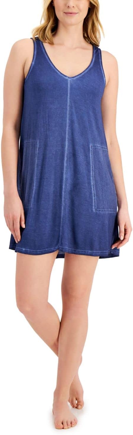 Jenni Women's Washed Tank Chemise Nightgown  Color Sailors Delight Size S