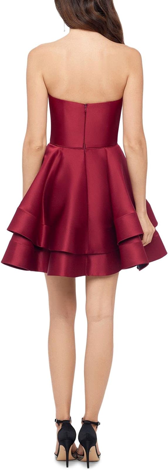 Blondie Nites Tiered Strapless Fit & Flare Dress  Color Red Size 1