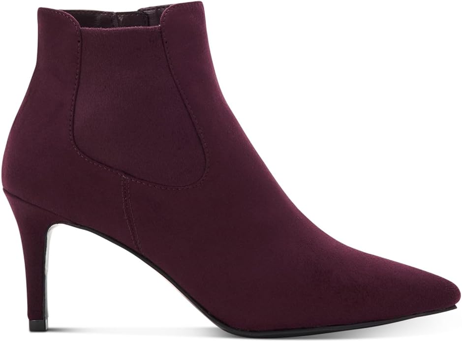 Alfani Women's Jacklynne Pointed-Toe Zipper Booties  Color Dark Berry Micro Size 9.5M