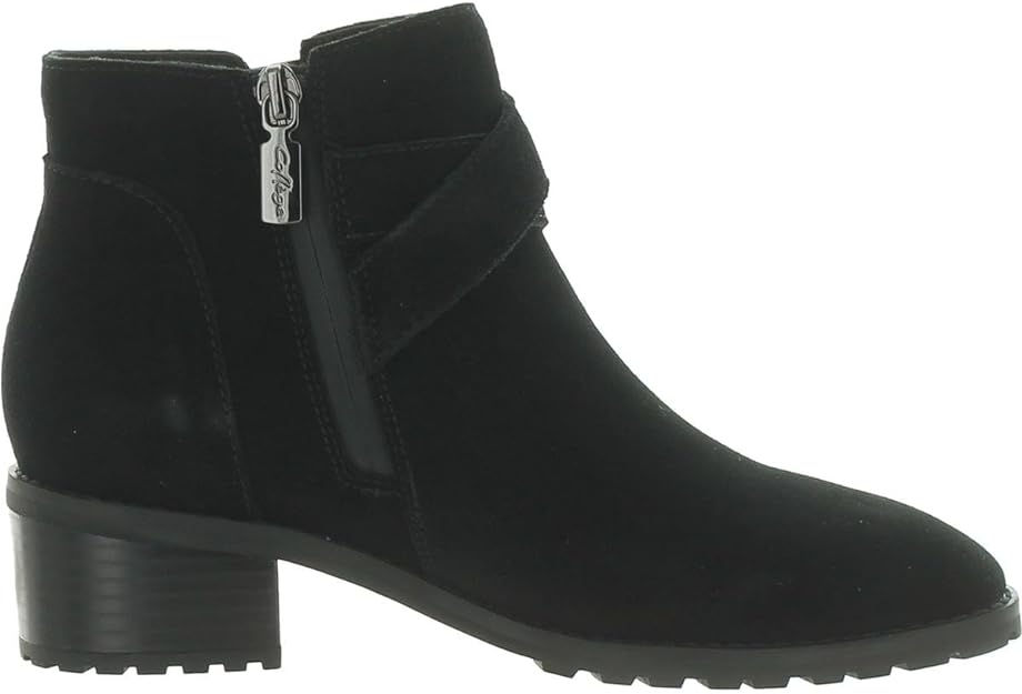 Aqua College Women's Sela Buckled Waterproof Booties  Color Black Suede Size 7.5M