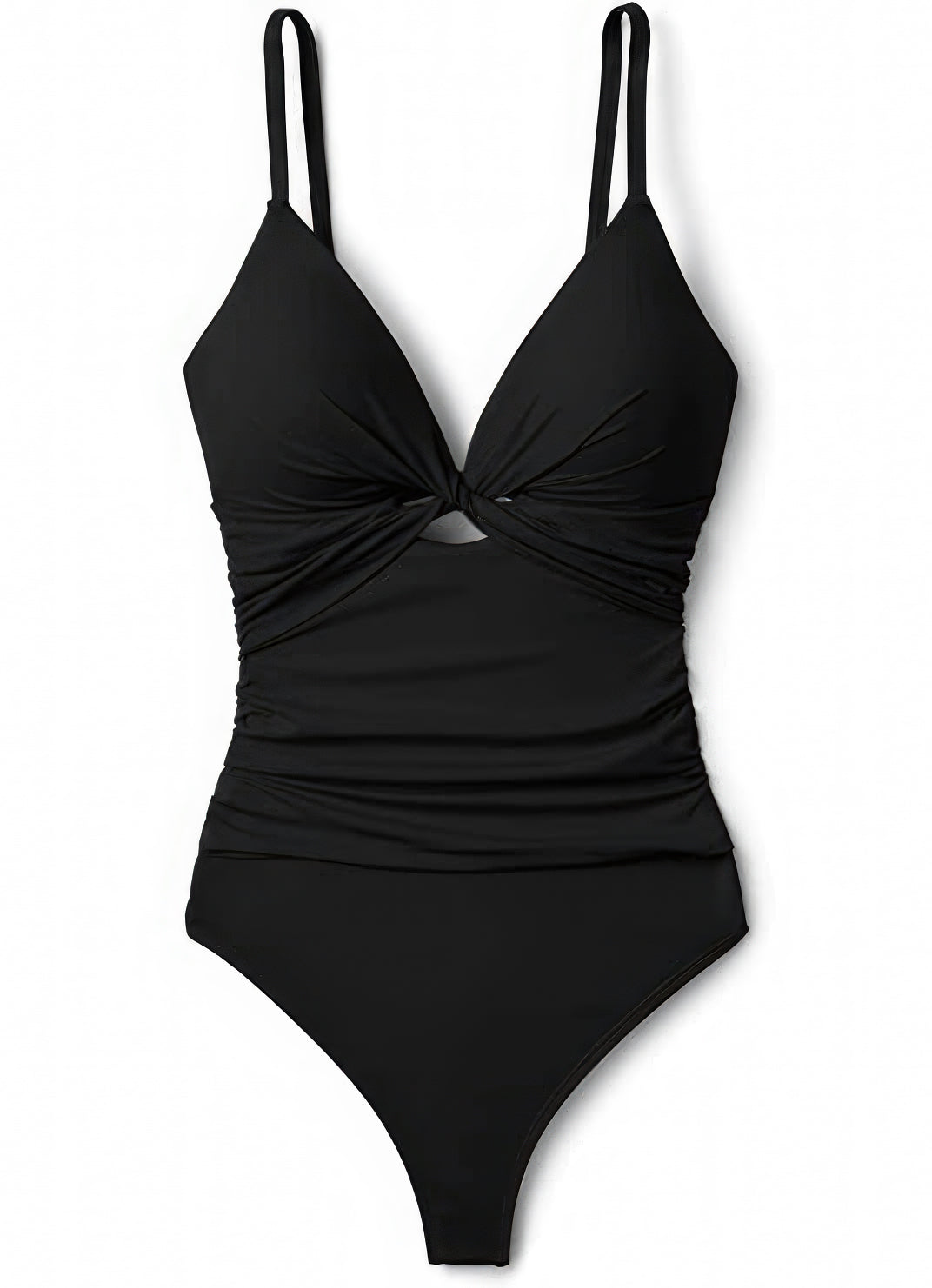 La Blanca Island Goddess Twist Keyhole One Piece Swimsuit  Color Black Size 4