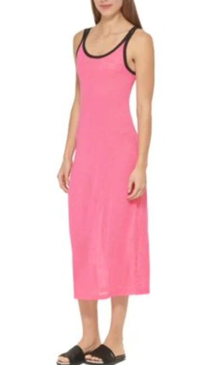 DKNY Double-Strap Dress Cover-Up  Color Neon Pink Size M