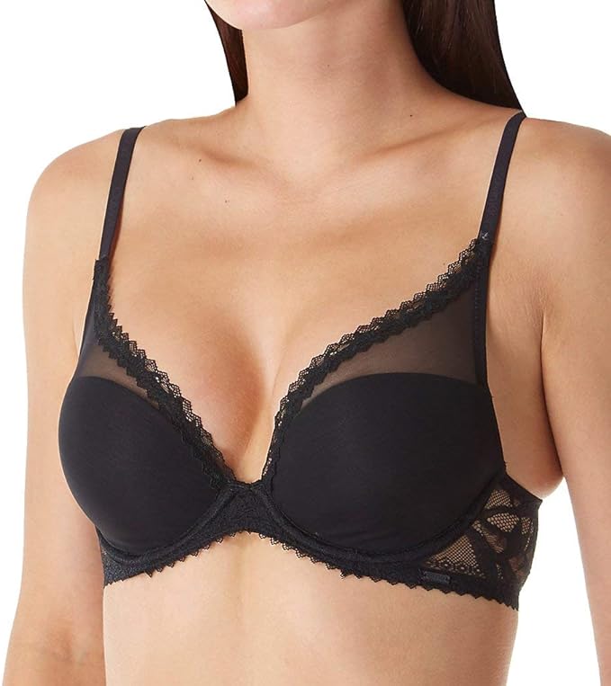 Calvin Klein Women's Perfectly Fit Perennial Lined Plunge Bra  Color Black Size 34A