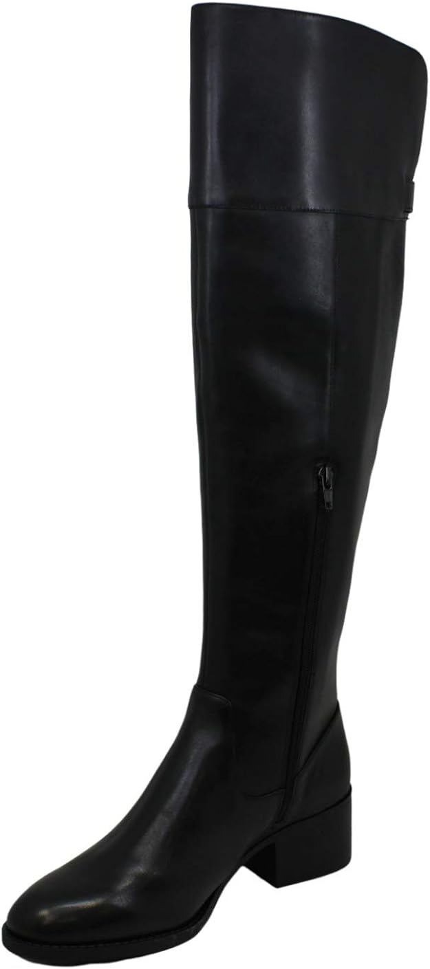 INC International Concepts Karmenn Leather Tall Over-The-Knee Boots  Color Black Size 6.5M