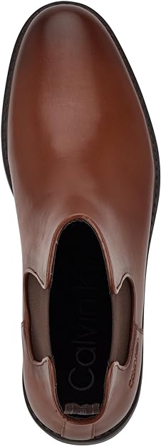 Calvin Klein Men's Fenwick Pull On Chelsea Boot  Color Cognac Size 9.5M