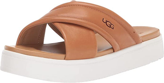 UGG Women's Zayne Crossband Sandal  Color Tan Leather Size 7M