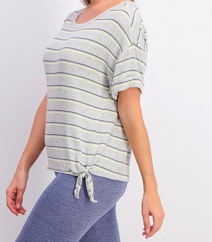 Alfani Women's Side-Tie Sleep T-Shirt  Color Duel Stripe Size S