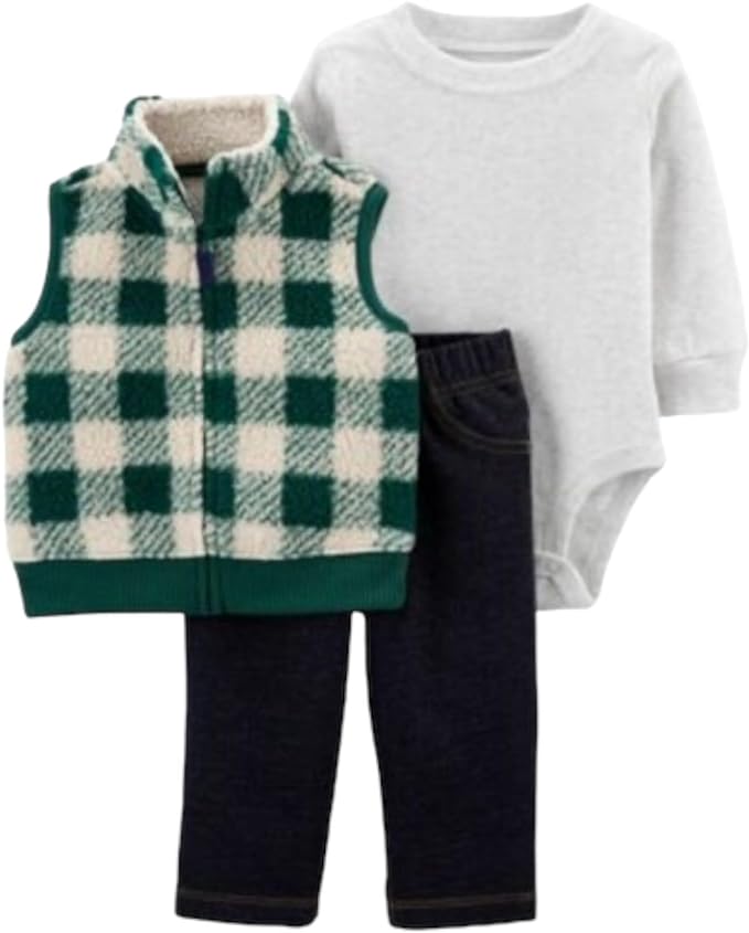 Carters Baby Boys 3-Pc. Plaid Fleece Set  Color Plaid Size Newborn