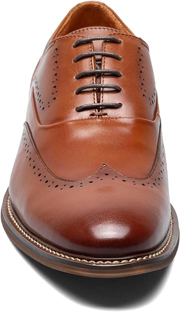 Stacy Adams Men's Macarthur Wingtip Oxford  Color Cognac Size 12M