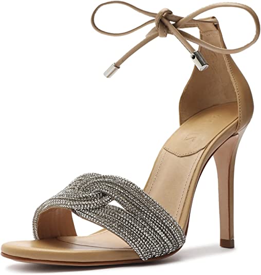 SCHUTZ  Andy Glam Sandals  Color Light Nude/Chrystal Size 10B