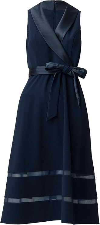 Adrianna Papell Women's Fit Flare Tuxedo Dress  Color Midnight Size 10